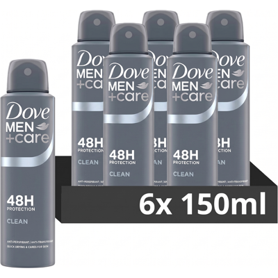 Dove deodorantspray Men - Care Clean Comfort 6 x 150 ml Dove deodorantspray Men - Care Clean Comfort 6 x 150 ml