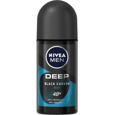 NIVEA Deo roll-on mannen - Deep Black Carbon Beat 50 ml NIVEA Deo roll-on mannen - Deep Black Carbon Beat 50 ml