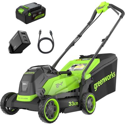 Greenworks 24 V BL 33 cm Duwmaaier Gen2 Kit C Greenworks 24 V BL 33 cm Duwmaaier Gen2 Kit C