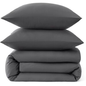 beddengoed, 155 x 220 cm, grijs dekbedovertrek - beddengoedset 155 x 220 cm met 80 x 80 cm kussensloop, eenpersoons dekbedovertrek, antraciet, ritssluiting, 90% polyester beddengoed, 155 x 220 cm, grijs dekbedovertrek - beddengoedset 155 x 220 cm met 80 x 80 cm kussensloop, eenpersoons dekbedovertrek, antraciet, ritssluiting, 90% polyester