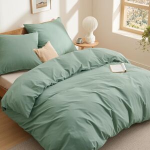 Beddengoed 200 x 200 cm, 90% katoen, groen, beddengoedsets 200 x 200 cm, dekbedovertrek, 3-delig met 2 kussenslopen 80 x 80 cm, Oeko-Tex-beddengoed, groen met ritssluiting Beddengoed 200 x 200 cm, 90% katoen, groen, beddengoedsets 200 x 200 cm, dekbedovertrek, 3-delig met 2 kussenslopen 80 x 80 cm, Oeko-Tex-beddengoed, groen met ritssluiting