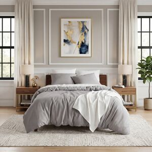 Beddengoed 135 x 200 cm, 4-delig, 2 dekbedovertrekken, 2 kussenslopen van 80 x 80 cm, microvezel, met rits, lichtgrijs, 90% polyester Beddengoed 135 x 200 cm, 4-delig, 2 dekbedovertrekken, 2 kussenslopen van 80 x 80 cm, microvezel, met rits, lichtgrijs, 90% polyester