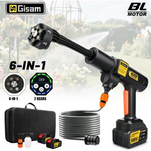 Gisam accu hogedrukreiniger, max. 507 psi, met 2 x 3000 mAh batterijen, schuimspuit, 6-in-1 multifunctionele sproeikop en 180° draaibare sproeikop voor reinigen en wateren Gisam accu hogedrukreiniger, max. 507 psi, met 2 x 3000 mAh batterijen, schuimspuit, 6-in-1 multifunctionele sproeikop en 180° draaibare sproeikop voor reinigen en wateren