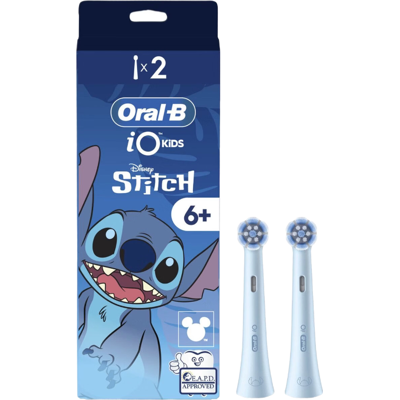 Oral-B iO opzetborstels voor kinderen, zachte verzorging, Stitch – 2 stuks – extra zachte borstelharen – voor iO-handgrepen Oral-B iO opzetborstels voor kinderen, zachte verzorging, Stitch – 2 stuks – extra zachte borstelharen – voor iO-handgrepen