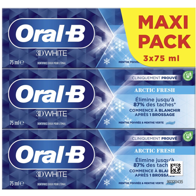 Oral-B 3D White Arctic Fresh tandpasta - 3x75 ml Oral-B 3D White Arctic Fresh tandpasta - 3x75 ml