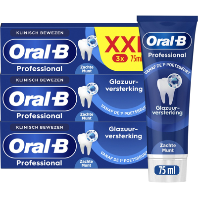 Oral-B Professional glazuurversterkende tandpasta - munt - 3 x 75 ml Oral-B Professional glazuurversterkende tandpasta - munt - 3 x 75 ml