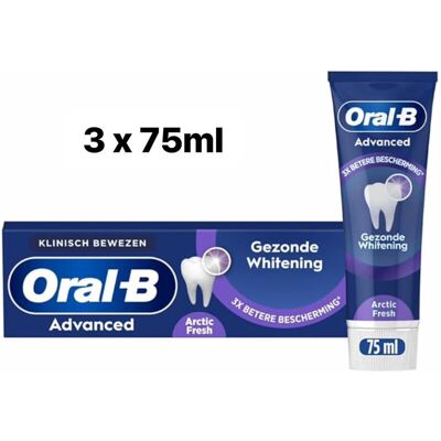 Oral-B tandpasta professionele witmakende gezonde arctische frisse aroma zoete pepermunt 3 x 75 ml Oral-B tandpasta professionele witmakende gezonde arctische frisse aroma zoete pepermunt 3 x 75 ml