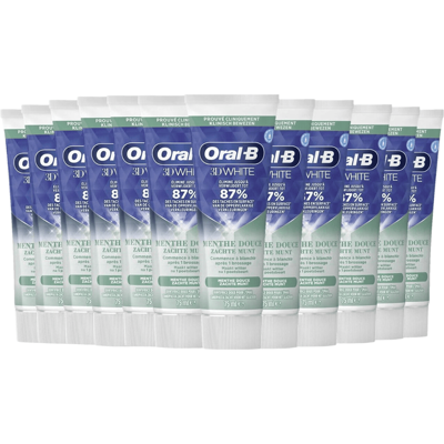 Oral-B 3D White Soft Mint tandpasta, wittere tanden, zachte munt, 75 ml x 12 Oral-B 3D White Soft Mint tandpasta, wittere tanden, zachte munt, 75 ml x 12