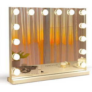 FENCHILIN Hollywood Licht Spiegel - 14 Lampen, wit, 42 x 50 cm FENCHILIN Hollywood Licht Spiegel - 14 Lampen, wit, 42 x 50 cm