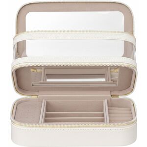 Ochama SONGMICSHOME Cosmetica Organizer met Spiegel, Reisetui voor Make-up, Sieradenopslag, Draagbare Kwastentas, Geschenk voor Vrouwen, Wit Ochama SONGMICSHOME Cosmetica Organizer met Spiegel, Reisetui voor Make-up, Sieradenopslag, Draagbare Kwastentas, Geschenk voor Vrouwen, Wit