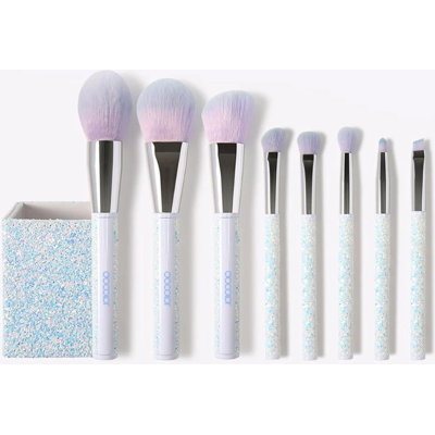Docolor 8-delig glitterkwastenset met houder (wit) Docolor 8-delig glitterkwastenset met houder (wit)