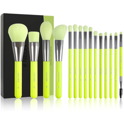 Docolor neongroen - 15-delig set van synthetische kwasten - Docolor neongroen - 15-delig set van synthetische kwasten -