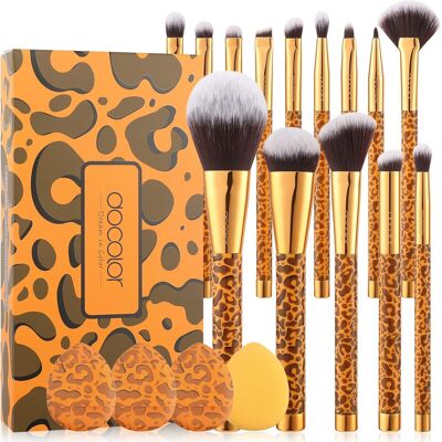 Docolor 14-delige Make-upkwasten Goud Luipaardprint Geschenkdoos Docolor 14-delige Make-upkwasten Goud Luipaardprint Geschenkdoos