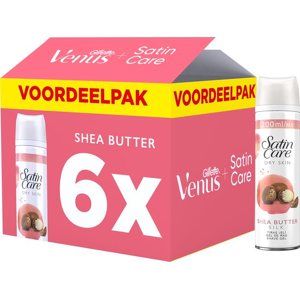Gillette Venus Satin Care scheergel voor vrouwen (sheaboter) - 6 x 200 ml Gillette Venus Satin Care scheergel voor vrouwen (sheaboter) - 6 x 200 ml