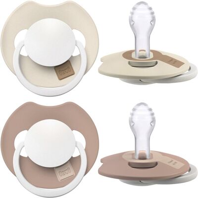 Difrax LOVI Dynamische Prime Glow Fopspeen - 6 tot 18 Maanden - Ivory & Blush - 2 Stuks Difrax LOVI Dynamische Prime Glow Fopspeen - 6 tot 18 Maanden - Ivory & Blush - 2 Stuks