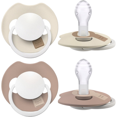 Difrax LOVI Dynamische Prime Glow Fopspeen - 18+ Maanden - Beige en Bruin - 2 Stuks Difrax LOVI Dynamische Prime Glow Fopspeen - 18+ Maanden - Beige en Bruin - 2 Stuks