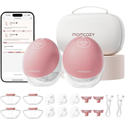Momcozy M9 Borstkolf, 2-Pack, Bordeaux, Draagbaar, App Bediening, Dubbele Afzetstukken, Cadeau Voor Moeders Momcozy M9 Borstkolf, 2-Pack, Bordeaux, Draagbaar, App Bediening, Dubbele Afzetstukken, Cadeau Voor Moeders