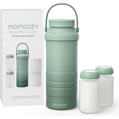 Momcozy 22 oz 650 ml draagbare moedermelkkoeler, onmisbaar voor buiten, 360° koeling rondom, tot 24 uur, reiskoeler met grote capaciteit en 2 babyflessen, groen, cadeau voor mama Momcozy 22 oz 650 ml draagbare moedermelkkoeler, onmisbaar voor buiten, 360° koeling rondom, tot 24 uur, reiskoeler met grote capaciteit en 2 babyflessen, groen, cadeau voor mama