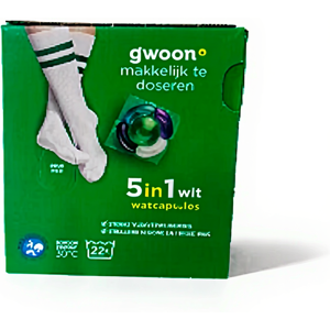 G'woon wascapsules voor witte was, doos, 22 stuks G'woon wascapsules voor witte was, doos, 22 stuks