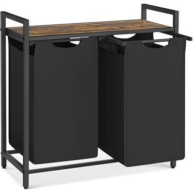 Ochama Wasmand - Opbergmand met 2 vakken - Metalen frame - 73 x 33 x 72 cm - 2 x 46 L Ochama Wasmand - Opbergmand met 2 vakken - Metalen frame - 73 x 33 x 72 cm - 2 x 46 L