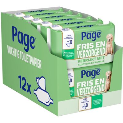 PAGE Aloe Vera vochtige toiletpapier 38 vel × 12 PAGE Aloe Vera vochtige toiletpapier 38 vel × 12