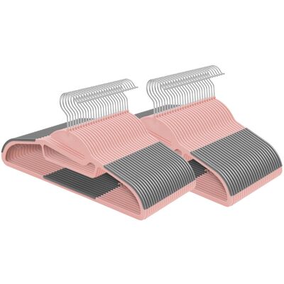 Ochama Set van 50 kledinghangers, slanke plastic hangers met 360° draaibare roestvrije haak en U-vormige opening voor eenvoudig uittrekken van T-shirts, lichtgewicht ruimtebesparend formaat 41,5x23,5x0,6cm, ideaal voor overhemden, tops, blouses, sjaals, k Ochama Set van 50 kledinghangers, slanke plastic hangers met 360° draaibare roestvrije haak en U-vormige opening voor eenvoudig uittrekken van T-shirts, lichtgewicht ruimtebesparend formaat 41,5x23,5x0,6cm, ideaal voor overhemden, tops, blouses, sjaals, k