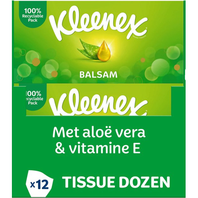 Kleenex tissues - Balsam - Voordeelverpakking - 12 x 64 stuks Kleenex tissues - Balsam - Voordeelverpakking - 12 x 64 stuks