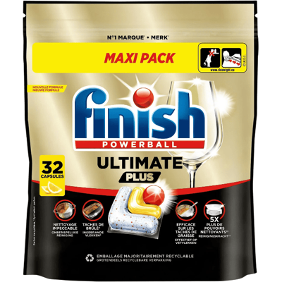 Finish Ultimate Plus - Citroen - Vaatwastabletten - 32 capsules Finish Ultimate Plus - Citroen - Vaatwastabletten - 32 capsules