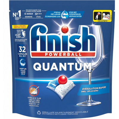 Finish vaatwastabletten Powerball Quantum All-in-1 regulier (32 tabletten) Finish vaatwastabletten Powerball Quantum All-in-1 regulier (32 tabletten)