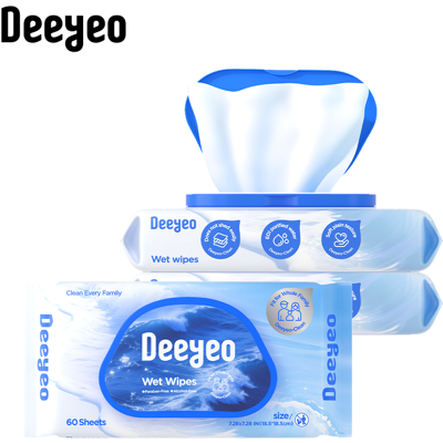 Deeyeo Ocean Vochtige Doekjes – 180 Vellen (60 × 3 Pakken), Vochtige Tissues voor Dagelijkse Hygiëne, Reizen, Kantoor & Gebruik voor Onderweg, Zacht & Huidvriendelijk Deeyeo Ocean Vochtige Doekjes – 180 Vellen (60 × 3 Pakken), Vochtige Tissues voor Dagelijkse Hygiëne, Reizen, Kantoor & Gebruik voor Onderweg, Zacht & Huidvriendelijk