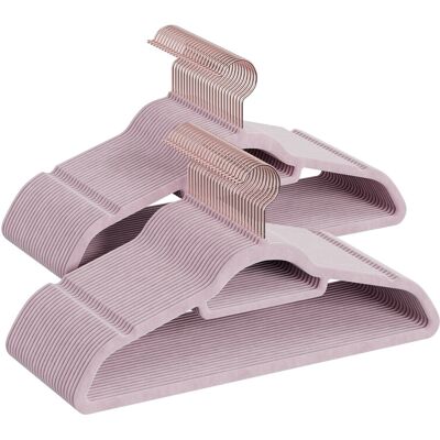 JOYFURNOS Fluwelen Kledinghangers, Set van 50 Stuks met Zwarte Draaibare Haak, Antislip en Ruimtebesparend, voor Jas, Overhemd, Jurk, Broek, Stropdas, Paars JOYFURNOS Fluwelen Kledinghangers, Set van 50 Stuks met Zwarte Draaibare Haak, Antislip en Ruimtebesparend, voor Jas, Overhemd, Jurk, Broek, Stropdas, Paars