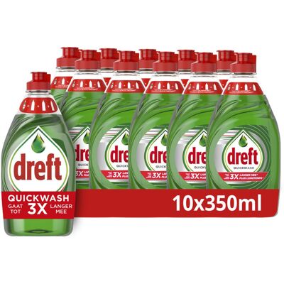 Dreft Platinum Quickwash Vloeibaar Afwasmiddel - Original - Voordeelverpakking 10 x 350 ml Dreft Platinum Quickwash Vloeibaar Afwasmiddel - Original - Voordeelverpakking 10 x 350 ml