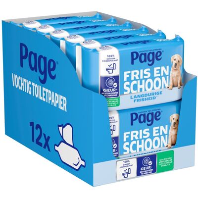 Page Volledig Schoon Vochtig Toilet Papier 12-verpakking 38 stuks Page Volledig Schoon Vochtig Toilet Papier 12-verpakking 38 stuks