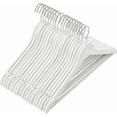 Ochama 10 witte houten kledinghangers –44.5x23x1.2cm zilveren draaibare haak, schouderinkepingen & antislip broekstang – geweldig voor pakken, overhemden, jassen – set van 10 Ochama 10 witte houten kledinghangers –44.5x23x1.2cm zilveren draaibare haak, schouderinkepingen & antislip broekstang – geweldig voor pakken, overhemden, jassen – set van 10