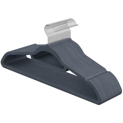 Ochama 20-delige set pluchen fluwelen kledinghangers, antislip, met stropdasrek en 360° draaibare haak – ruimtebesparend, 0,6 cm dik, 43,5 cm lang, voor jurken en broeken, Lichtgrijs Ochama 20-delige set pluchen fluwelen kledinghangers, antislip, met stropdasrek en 360° draaibare haak – ruimtebesparend, 0,6 cm dik, 43,5 cm lang, voor jurken en broeken, Lichtgrijs