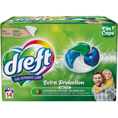 Dreft Caps 4-in-1 wasmiddel origineel 14 stuks Dreft Caps 4-in-1 wasmiddel origineel 14 stuks