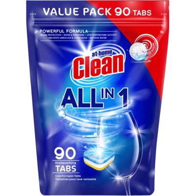 At Home Clean Vaatwastabletten - Alles-in-1 90 Tabletten At Home Clean Vaatwastabletten - Alles-in-1 90 Tabletten