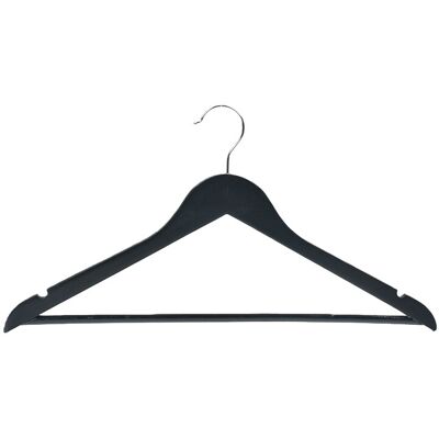 10-pack hoge kwaliteit houten kledinghangers met antislipstang, gebogen brede schouders, zwarte afwerking voor formele kleding 10-pack hoge kwaliteit houten kledinghangers met antislipstang, gebogen brede schouders, zwarte afwerking voor formele kleding