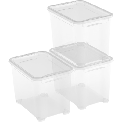 Curver KIS T-Box opbergdozen met deksel - 20 L - set van 3 - 38 x 26,5 x 28,5 cm - transparant - premium opbergoplossing, duurzaam kunststof, moderne huisorganisatie Curver KIS T-Box opbergdozen met deksel - 20 L - set van 3 - 38 x 26,5 x 28,5 cm - transparant - premium opbergoplossing, duurzaam kunststof, moderne huisorganisatie