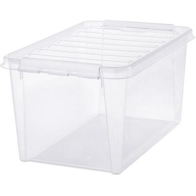 SmartStore Opslagdoos - 47L, Zwart/Transparant/Gold - Stapelbaar, Veilige Klem SmartStore Opslagdoos - 47L, Zwart/Transparant/Gold - Stapelbaar, Veilige Klem