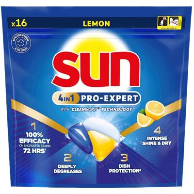 Sun 4-in-1 Pro-Expert citroen vaatwastabletten 16 stuks Sun 4-in-1 Pro-Expert citroen vaatwastabletten 16 stuks