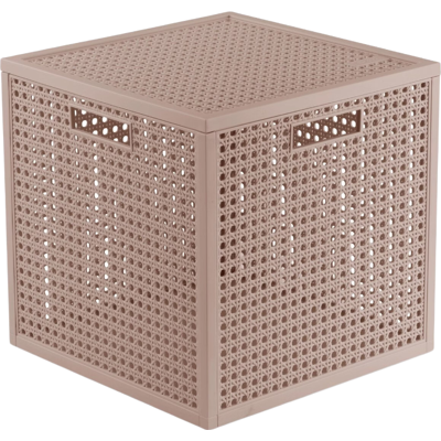 Curver Kaya opbergmand - 19 liter - 28x28x28 cm - warm taupe - premium opbergoplossing, duurzaam kunststof, moderne huisorganisatie Curver Kaya opbergmand - 19 liter - 28x28x28 cm - warm taupe - premium opbergoplossing, duurzaam kunststof, moderne huisorganisatie