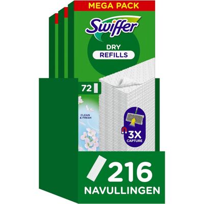 Swiffer Dry navullingen x 3 (72 stuks) Swiffer Dry navullingen x 3 (72 stuks)
