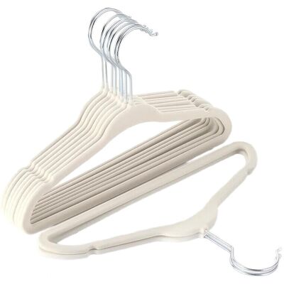 30-pack Kinderfluweel, Antislip Kledinghangers, Beige 30-pack Kinderfluweel, Antislip Kledinghangers, Beige