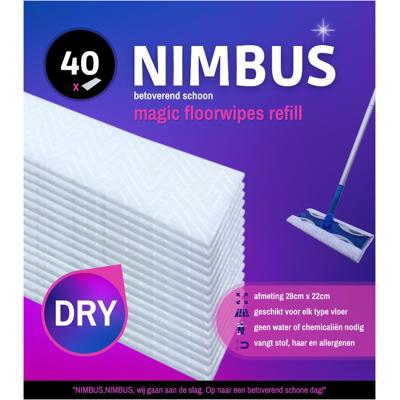 Nimbus Magic floorwipes refill 28 x 22 cm (40x) Nimbus Magic floorwipes refill 28 x 22 cm (40x)
