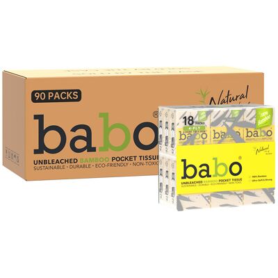 BABO Bamboe Mini Zakdoekjes EU-norm 4 lagen 8v/zak, 90 zakjes/doos Dubbele kwaliteitscertificaten, vrij van bleek en fluorescerend middel BABO Bamboe Mini Zakdoekjes EU-norm 4 lagen 8v/zak, 90 zakjes/doos Dubbele kwaliteitscertificaten, vrij van bleek en fluorescerend middel