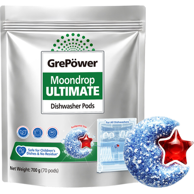 GrePower Starry Night Ultra-Clean Vaatwastabletten, 10 g x 70 tabletten, snel oplossend, snelle was, antibacterieel, restvrij, voor vaatwassers. GrePower Starry Night Ultra-Clean Vaatwastabletten, 10 g x 70 tabletten, snel oplossend, snelle was, antibacterieel, restvrij, voor vaatwassers.
