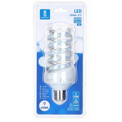 Aigostar led B5 spiraal 20 W E27 lamp 6500 K 2070 lm daglicht 360° stralingshoek Aigostar led B5 spiraal 20 W E27 lamp 6500 K 2070 lm daglicht 360° stralingshoek