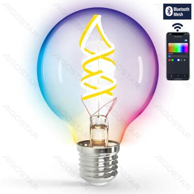 Aigostar Bluetooth Mesh smart filamentlamp G95 4,9 W RGBW Aigostar Bluetooth Mesh smart filamentlamp G95 4,9 W RGBW
