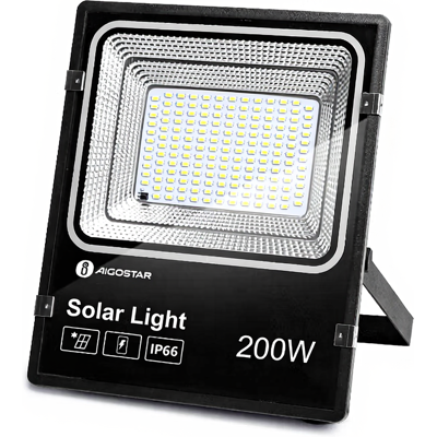 Aigostar Zonne-LED-projector - 200W, IP66, 6500K, Draadloos Aigostar Zonne-LED-projector - 200W, IP66, 6500K, Draadloos